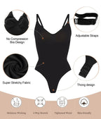 V Neck Spaghetti Strap Bodysuits Compression Body Suits Open Crotch Shapewear Slimming Body Shaper Smooth Out Bodysuit Shaper
